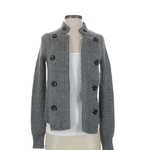 J. Crew Gray Double-Breasted Cardigan
